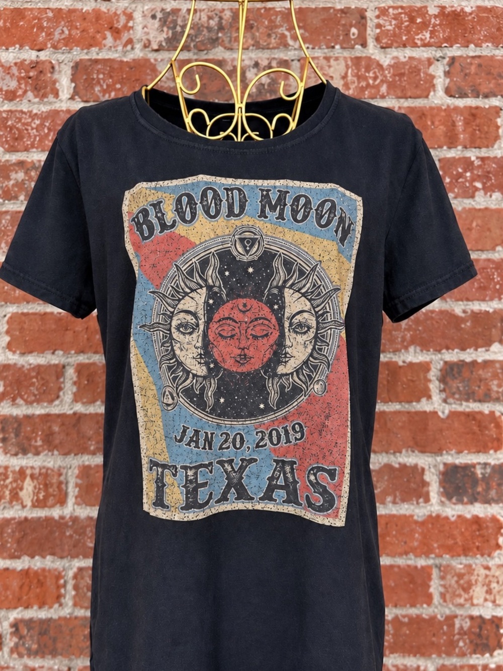 Blood Moon Texas Jan 20 2019 Celestial Graphic Tee Boho Western